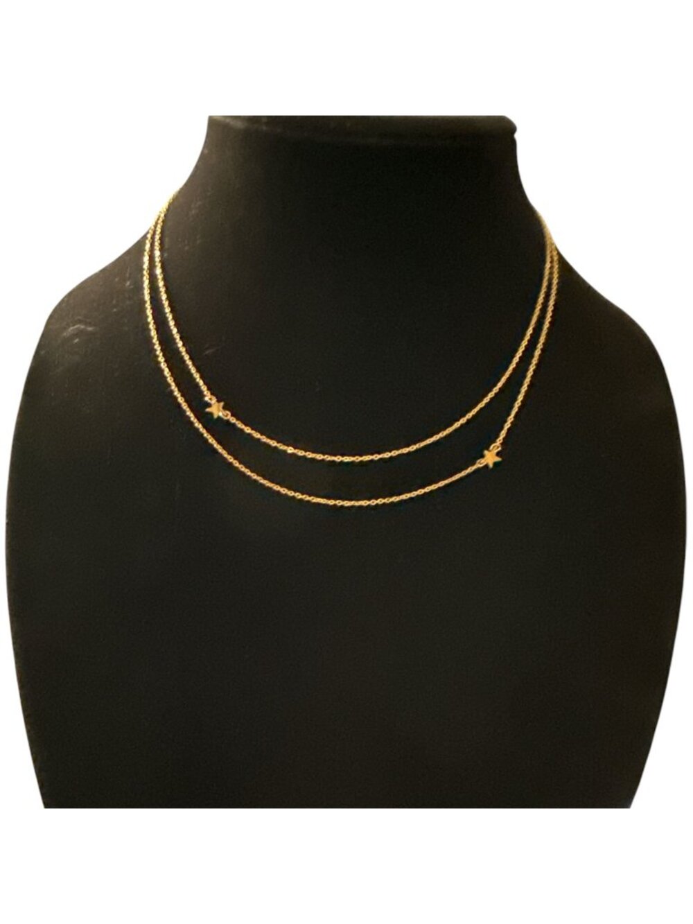 Jennifer Zeuner Gold Plated Double Chain Star Necklace Gold Plated Dainty